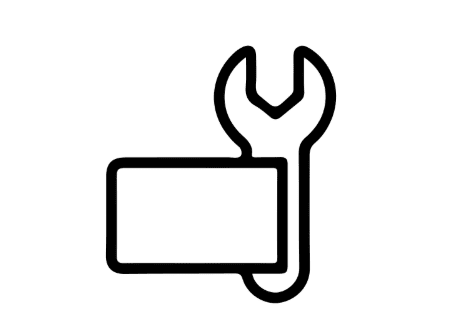 Simple black outline illustration of a llama viewed from the side, featuring a rectangular body and a stylized head.