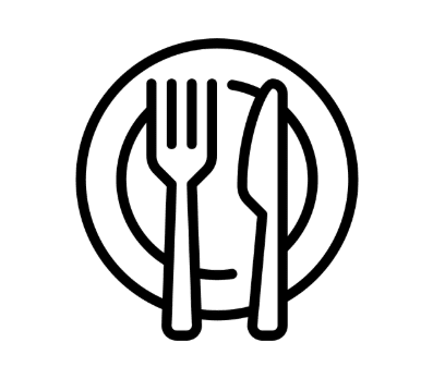 Line drawing of a hand making a peace sign in front of a circular background with radiating lines.